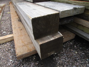 2pcs 18 6x7 Beams, 1pc 2x24 & Misc. pcs 2x6 & 2x10 Laminated Beams