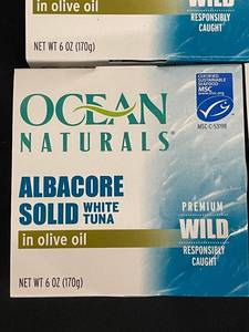Ocean Naturals Albacore Solid White Tuna in Olive Oil - 6 Pack