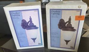 lot 50 image: TWO new in box porch lights