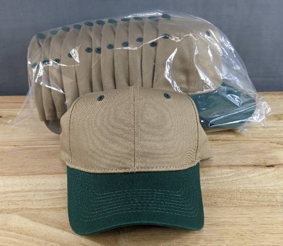 lot 12B image: 24 Brand New Advantage Series Ltd. Khaki and Spruce Green Hats OSFM A