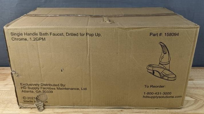 lot 38C image: 6 Brand New HD Supply Single Handle 1.2gpm Sink Faucets $120 Total Retail S
