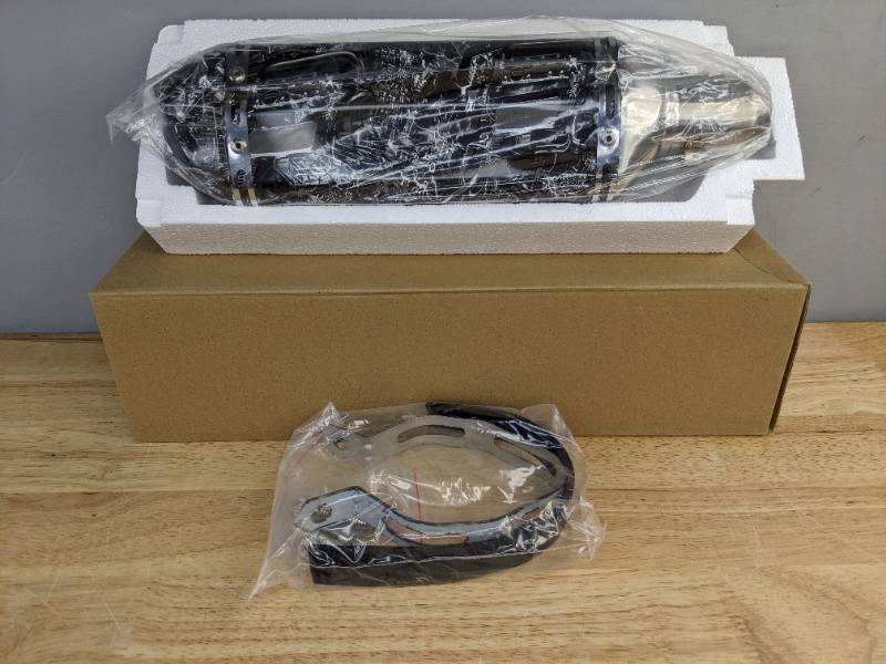 lot 88A image: Brand New Exhaust Muffler 1.5-2Inlet with Removable DB Killer for StreetSport Motorcycles S