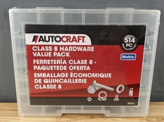 lot 47B image: Brand New Autocraft Class 8 Hardware Value Pack Metric 514 Pieces N
