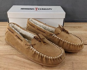 lot 69J image: New Minnetonka Camp Tie Moccasin Womens Size 11 Cinnamon N