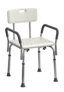 lot 106 image: New Medline Shower Chair Seat with Padded Armrests and Back $41.98 Retail B