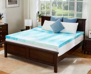 lot 111 image: New PERLECARE 3 Inch Queen Memory Foam Mattress Topper $99.99 Retail B