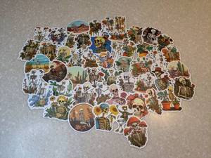 lot 420 image: 50 Brand New Skeleton Stickers With Various Poses P