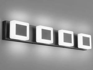 lot 63 image: New FDPBY 4 Light LED Bathroom Lights Over Mirror Black Acrylic Modern Vanity Lights $85.99 Retail B