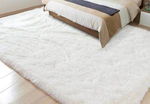 lot 27 image: New Merelax Soft Modern Indoor Large Shaggy Rug in Ivory, Retail $77.45 B