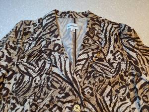 lot 448 image: Womens New Studio Works BlazerJacket Brown Black Leopard Print Size Medium P