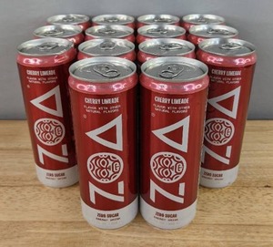 lot 32D image: 14 New Cans of ZOA Zero Sugar Energy Drink Cherry Limeade 12oz N