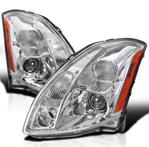lot 16 image: New Spec-D Tuning Chrome Clear Projector Headlights Compatible with 2004-2006 Nissan Maxima, Left  Right Pair Headlamps Assembly $207.83 Retail B