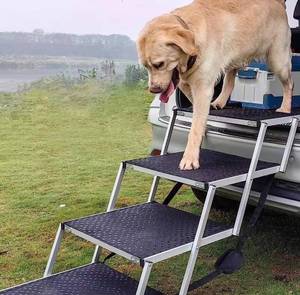 lot 20 image: New Portable  Foldable Aluminum Dog Steps $99.99 Retail B
