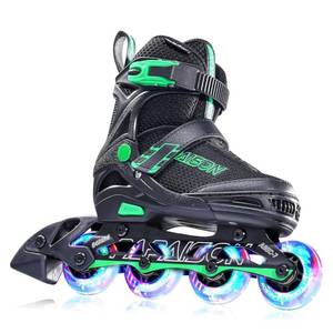 lot 46 image: New PAPAISON Adjustable Inline Skates for Kids with Full Light Up Wheels, Outdoor Roller Skates for Girls and Boys Size Small - Little Kid (11C-1) $72.99 Retail B