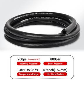 lot 137A image: New EVIL ENERGY 34 Fuel Hose Line Push Lock NBR Rubber SAE 30R7 5FT 200PSI $29.99 Retail B