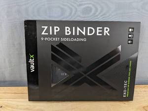 lot 88 image: New Vault X Premium Exo-Tec Zip Binder - 9 Pocket Trading Card Album Folder - 360 Side Loading Pocket Binder for TCG (Black) $26.99 Retail B