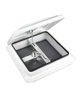 lot 30 image: New RV Roof Vent With 12V Fan Reversible 14 x 14, White $70.99 Retail B