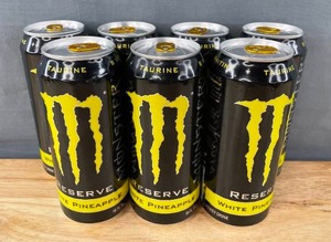 lot 44E image: 7 Brand New Monster Reserve White Pineapple Energy Drinks 16 oz N