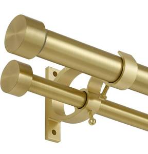 lot 154 image: New Brass Double Curtain Rods 72 to 144 Inches (6-12 Feet) $46.81 Retail B