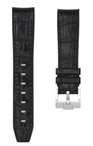 lot 188 image: New Alligator Embossed Curved End Silicone Rubber Watch Bands Curve Lug End Straps - Compatible with Omega Swatch Moonwatch, Seiko, Rolex - 20mm,22mm - Waterproof $29.99 Retail B