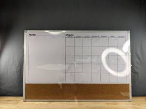 lot 158 image: New Magnetic CalendarWhiteboard with Cork Board Strip B