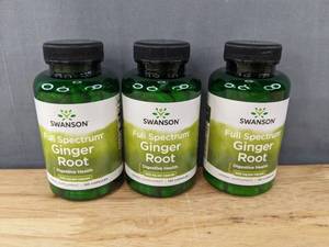 lot 53K image: 3 New Bottles of Swanson Premium Brand Full Spectrum Ginger Root $29.97 Retail H