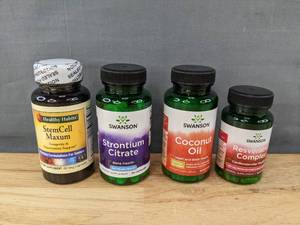 lot 167 image: New Healthy Habits StemCell Maxum, Swanson Coconut Oil, Strontium Citrate and Resveratrol Complex Retail $68.61 H