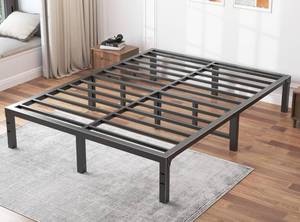 lot 157 image: Brand New FUIOBYVV Full Size Bed Frame, 14 Inch Heavy Duty Metal Platform Bed $89.99 Retail B
