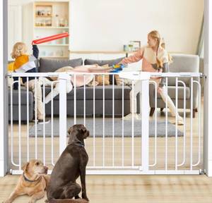 lot 52K image: New Cumbor 29.7-57 Extra Wide Baby Gate, White, Retail $109.99 B