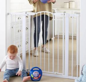 lot 85J image: New Cumbor 29.7-46 Baby Gate for Stairs, White, Retail $111.99 B