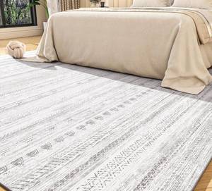 lot 14J image: New 8x10 Area Rugs for Living Room, Machine Washable, Gray, Retail $149.99 B