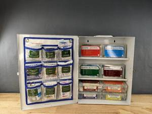 lot 12 image: New AmeriPride Linen and Uniform Services First Aid Cabinet N