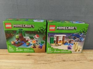 lot 15J image: Brand New LEGO Minecraft The Swamp Adventure and Steves Desert Expedition Z