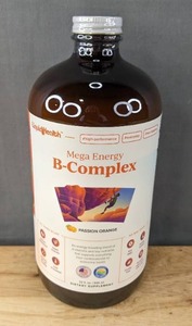 lot 99J image: Brand New LIQUIDHEALTH 32 Oz Vitamin B Complex Liquid Multivitamin for Women & Men, Super B Complex, Mega B Vitamins Energy Supplement with B1, B2, B3, B5, B6, Methyl B12 Liquid, Folate & Biotin $29.95 Retail N