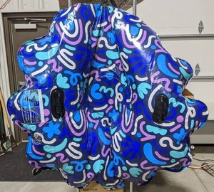 lot 96J image: New Winter Snow Tube Heavy Duty Inflatable Snow Sled with Handles for Kids and Adults - 58 Inches B