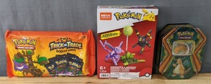 lot 13J image: Brand New Pokmon Trading Card Game Trick or Trade Booster Bundle, Mega Construx Umbreon & Espeon Buildable Figures 2-Pack and Dragonite Collectible Tin Set I
