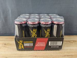lot 58J image: Brand New Case of Spike Hardcore Shooter Energy Drinks 12oz Cans N