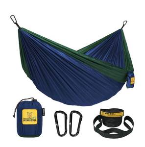 lot 66 image: Brand New Wise Owl Outfitters Hammock for Camping, Navy & Green - Size Double $34.99 Retail B