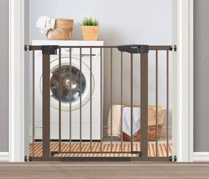 lot 59G image: Brand New Cumbor 29.7-40.6 Baby Gate, Brown, Retail $79.99 B