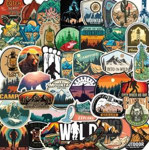 lot 34G image: 50 New Adventure Camping Wild Mountain Theme Aesthetic Stickers N