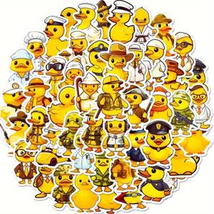 lot 69G image: 50 New Rubber Yellow Duck Cartoon Stickers N
