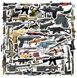lot 95A image: 62 New Firearm Gun Stickers N