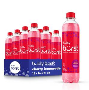 lot 38E image: 8 Brand New Cases of Bubly Burst Cherry Lemonade 16.9 oz Sparkling Water - 96 Total B