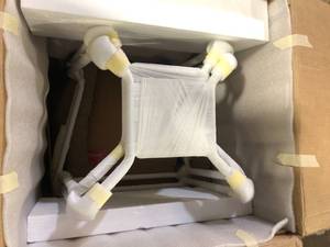Glamour Home Basil 30 in. White Metal Bar Stool with Plastic Seat 2   Customer Returns See Pictures