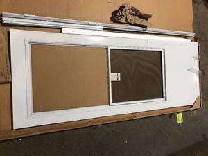 EMCO 100-Series Plus 30 in. x 80 in. White Universal Self-Storing Storm Door with Black Hardware  Customer Returns See Pictures