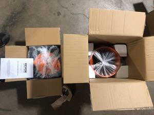 VEVOR Portable Ventilator 8 in. Heavy Duty Blower Fan with 16.4 ft. Duct Hose 195W Industrial Utility Blower 1070CFM, Orange Customer Returns See Pictures