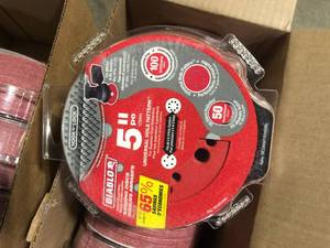 Lot of DIABLO 5 in. 100-Grit Universal Hole Random Orbital Sanding Disc with Hook and Lock Backing (250-Pack) Customer Returns See Pictures