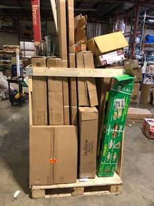 Pallets with Assorted Furniture, Shelving, Flooring and More no inspected units various conditions