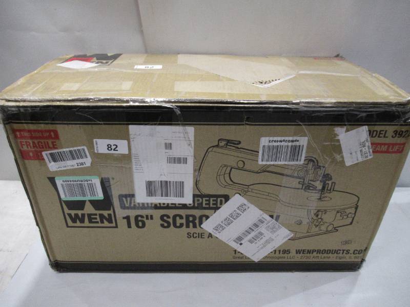 lot 82 image: WEN 3922 16-inch Variable Speed Scroll Saw with Easy-Access Blade Changes
