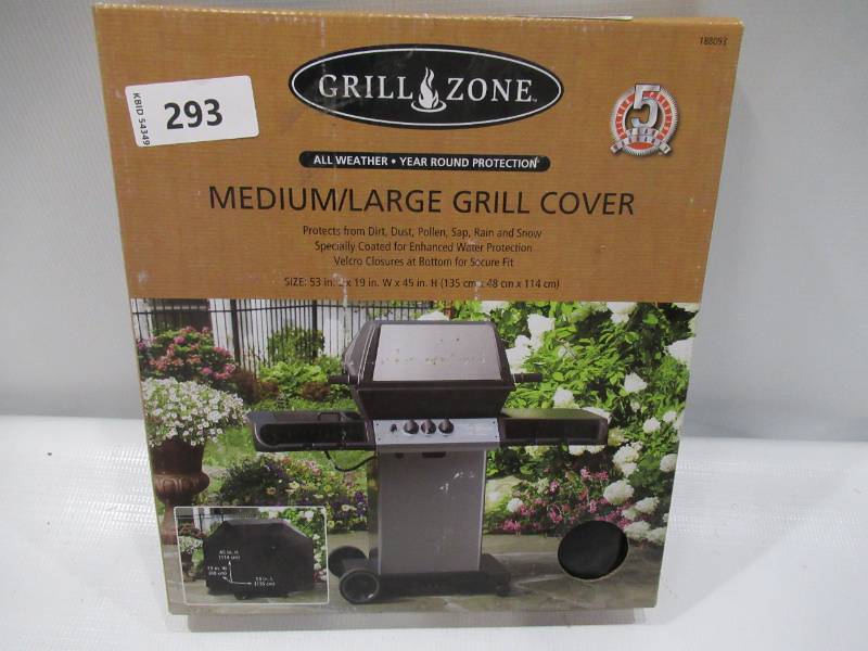 lot 387 image: NEW Grill Zone 43031 53 x 19 x 45 in. Grill Cover- Black